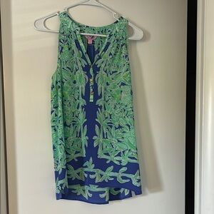 Lilly Pulitzer Green and Blue Sleeveless Top